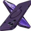 Magnetic Shockproof for iPhone 17 Pro Max Case,Upgraded[Camera Protection][Compatible with Magsafe][Non-Slip][Mil-Grade Protection]Translucent Matte Phone Case for iPhone 17 Pro Max,Deep Purple