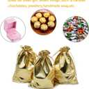 Pack of 100 3.54"x4.72" Heavy Duty Gold Drawstring Organza Jewelry Pouches Wedding Party Christmas Favor Gift Candy Chocolate Bags (Gold, 3.54"x4.72")