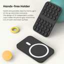 2 x Patented Magnetic Sticky Phone Suction Grip Mount for MagSafe Case,Magnet Silicone Portable Stand Holder for iPhone 16/15/14/13/12 Series and Android, Hands-Free Selfies and Videos (Black)