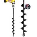 Sproot Garden Auger Drill Bit for Planting 1.6x16.5 Inch - Umbrellas and Fences Auger Post Hole Digger for Gardening and Spiral Bulb Planter Tool  3/8 Inch Hex Drive Compatible