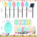 2 Pack Solar Easter Decorations Outdoor Lights,with 8 Modes 12 LED Egg Light,Waterproof Outdoor Solar Lights for Garden Yard Pathway Lawn Grave (Egg)