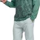 M MAELREG Quarter Zip Pullover Men Moisture Wicking Lightweight Sports Print Mock Neck Golf 1/4 Zip Pullover Mens Sweatshirt (Green, L)