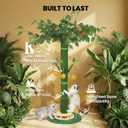 53" Extra Tall Cat Scratching Post for Large Cats, Heavy Duty Vertical Scratcher with Natural Sisal Rope, Stable Climbing Pole with Hanging Ball for Full Body Stretching
