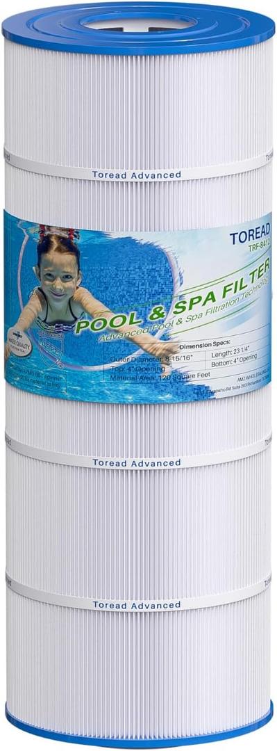 TOREAD Replacement for Pool Filter PA120, Ultra-B2, CX1200RE, C1200, Unicel C-8412, Filbur FC-1293, Waterway Clearwater II, Pro Clean 125, 817-0125N, Aladdin 22002, L x OD:23 1/4" x 8 15/16"