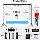 Towond 120 inch Projector Screen with Stand, 4K HD 16:9 Foldable Anti-Crease Indoor Outdoor Movie Screen, Portable Projection Screen for Backyard Theater, Camping, and Office Presentations