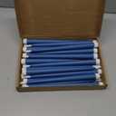 Macarrie 24 Packs Flameless Taper Candles Battery Operated Fake 11 Inch Long Candlelight LED Flameless Candlesticks Flickering Tapered for Spring Summer Wedding(Blue)