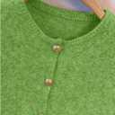 RoseSeek Women's Button Down Sweater Vest Sleeveless Crewneck Knit Knitwear (Green, XL)