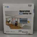 Art3d 12-Pack Square Black Drop Ceiling Tile 2ft x 2ft, PVC Ceiling Panel 24 x 24in.