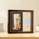 Baffect Dog Memorial Gifts For Loss Of Pet, Dog Passing Away Gifts Include Rotating Wooden Pet Memorial Frame For 4x6 Photo, Glitter Acrylic Pendants & Cat Hair Collector