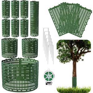 18pcs Tree Trunk Protector, Tree Guards Trunk Protector with Twist Ties, Resizable for Various Size Trees or Plants, Preventing Tree Bark Damage from Pruners, Mowers, and Rodents