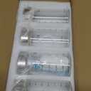 4 Pack 10 oz Glass Juice Bottles with Stainless Steel Lids Wide Mouth Borosilicate Glass Shaker bottle for Juicing, Protein, Smoothies, Reusable, Leak Proof, Dishwasher Safe Glass Water Bottles