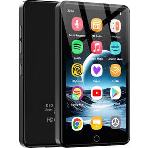 160GB MP3 Player with Android 13 OS, 4.02" MP4 Player with Bluetooth and WiFi, Music Player for Kids with Speakers, Android MP4 MP3 Player with Parental Controls, Play Store (Midnight)