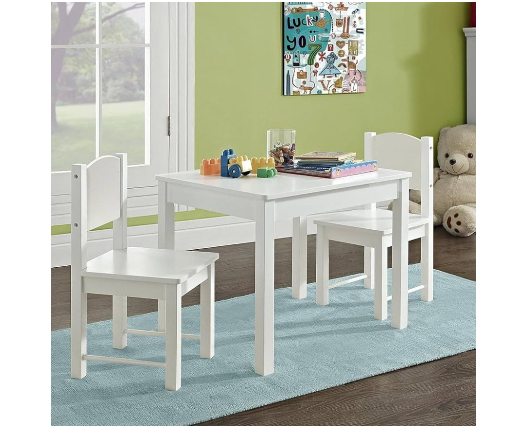 HYGRAD BUILT TO SURVIVE Kids Wooden Table and Chair Set - Stable and Sturdy Toddler Activity Table for Craft, Art - Perfect Children Gift for Livingroom, Daycare, Classroom, Playroom (White), Table Only