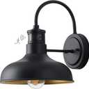 10in. Exterior Barn Style Motion Lights with Wall Mount, Dusk to Dawn Outdoor Motion Sensor Gooseneck Lighting Fixture for Farmhouse, Black Barn Porch Wall Lighting for Garage and House