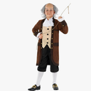 Morph Benjamin Franklin Costume Kids Colonial Founding Father Outfit for Presidents Day Celebrations Size L