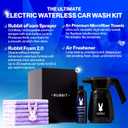 Electric Plus Kit, Waterless Car Wash Kit, Rechargeable Electric Sprayer, Foam 2.0 Solution, 6 Reusable Microfiber Towels, & Air Freshener, Car Cleaning Supplies, 9 Piece Auto Cleaning Kit