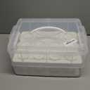 BSTKEY 2 Tier Cupcake Carrier, Each Tier Holds 12 Cupcakes, 2 in 1 Stackable Cupcake Container and Cake Keeper with Lid, Clear Plastic Box Holding 24 Pastries for Birthday Party Bakery Supplies