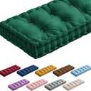 Bench Cushions for Indoor Furniture 42x16 in Velvet Kitchen Dining Piano Window Seat Cushion, Tufted Patio Porch Swing Thicken Bench Pad Memory Foam(Dark Green)