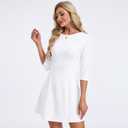 Cocktail Dresses for Women Wedding Guest A-Line Boat Neck Mini Dress, XL