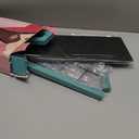 Jewelry Display for Vendors, 30 Hooks Wood Earring Display for Vendors Selling Bracelet Earring Holder with Adversitsing Board, Large Capacity Earring Display Stands Rack for Earring Cards (Weathered Teal)