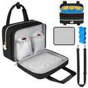 Wearable Breast Pump Bag with Cooler Compartment Compatible with Momcozy M5/S12 Pro, Elvie & Medela Pump in Style, Carrying Case with a Ice Pack & Waterproof Mat for Breast Pump and Accessories, Black