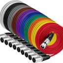 10 Pack XLR 6 ft Mixed Color Cables 3 Pins Balanced Rainbow Microphone Mic Cable Male to Female Mic Cable for Microphone, Mixer, Recording Studio, Podcast