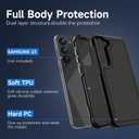 Hualele for Samsung Galaxy S23 Case,[Military Grade Protection] [Dropproof Shcokproof] Anty-Slip Grip Slim & Tough Dual Layer Galaxy S23 Case,Black