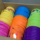 Nuogo 60 Pcs Plastic Easter Basket with Handles Bulk Colorful Small Cute Bunny Egg Hunt Buckets for Boys Girls Easter Goodies Party Favors Decorations