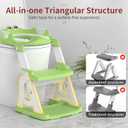 Potty Training Seat, Upgrade 2 in 1 Potty Training Toilet for Toddler, Toddler Toilet Seat for Boys Girls with Support Bar, Anti-Slip Pad and Step Stool (Green)
