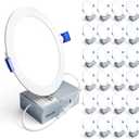 Ensenior 24 Pack 6 Inch LED Recessed Light, 6000K Dimmable Canless Wafer