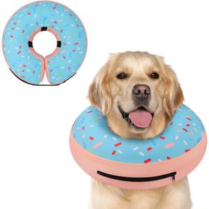 Supet Inflatable Dog Cone Collar Alternative After Surgery, Doggie Neck Donut Collar Recovery E Collar, Soft Dog Cone for Dogs L