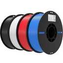 Creality 3D Printer Filament 1.75mm 4KG, PLA Filament Bulk +/ - 0.02mm, 4 Pack 1kg Spool(2.2lbs) 3D Printing Filament Fits for Most FDM 3D Printers, Black White Blue Red