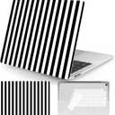 Seorsok Compatible with MacBook Air 13 Inch Case 2022 2021 2020 2019 2018 Release A1932 A2179 M1 A2337 Touch ID,Cute Striped Plastic Hard Shell Case with Keyboard Cover,Black & White Stripes