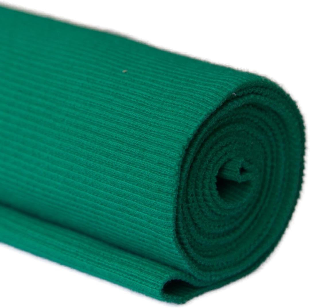 TinaKim Ribbed Fabric, Waistbands Collar Sleeve Cuffs Material for Sewing (Green 27, 43x8in)
