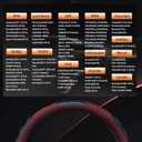 Breathable Leather Steering Wheel Cover with Non-Slip Grip for Enhanced Comfort - Designed for 15.35-16.14Inch Wheels on Pickup Trucks & Large SUVs. (15.74-inch red)