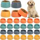 24 Pack Plastic Dog Bowl, 10 Oz Reusable Pet Food and Water Bowl with Cute Dog Paw Print, Stackable Puppy Cat Feeding Bowls Food Dishes for Dog Cat Party Supplies, 4 Color