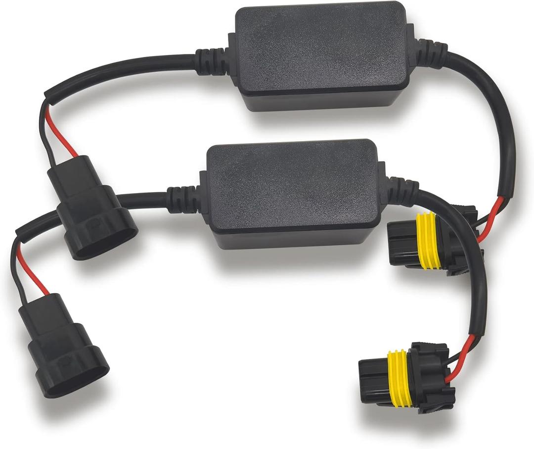 2 Pcs LED Canbus Error Free Anti Flickering Resistor Decoder, 9005/HB3/9006/HB4/9012 LED Decoder for LED Headlight Warning Canceller Capacitors Resistor