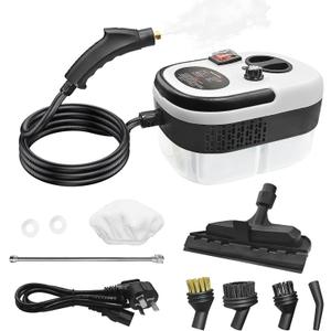 Handheld Steam Cleaner, Steamer for Cleaning, 2500W Pressurized Steam Cleaner with 11 Attachments, Portable Steamer Cleaner for Home Car Kitchen Bathroom Furniture Tile Grout (Black)