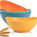 Homienly 9.6 inch Serving Bowls, Large Serving Dishes for Wedding Parties, 60 OZ Centerpiece Serving Bowls for Salad, Popcorn, Pasta, Dinner, Oval Shape, Microwave & Dishwasher Safe, Set of 4, Multi