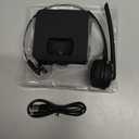 Trucker Bluetooth Headset with Microphone, Wireless Cell Phone Headset with Noise Canceling Mic Charging Base Mute Function for Home Office Call Center Skype (Black&Silver)