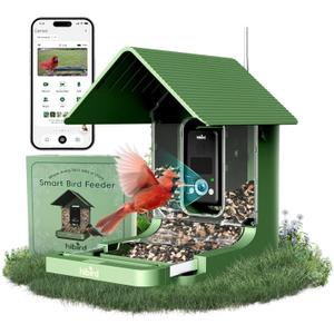 Bird Feeder with Camera, 32MP Photos & 4K Video with Live View, 5GHz/2.4GHz WiFi, AI Identify Birds Species and Instant Arrival Alerts for Bird Lovers