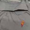 Vantage Apparel Men's Collegiate Premium Moisture Wicking Stretch Fit Striped Polo (Gray, XXL)