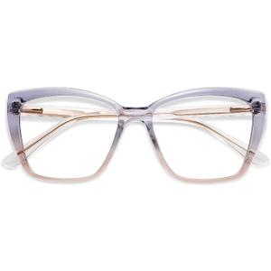 AMOMOMA Trendy TR90 Oversized Blue Light Reading Glasses Women,Stylish Square Cat Eye Glasses AM6031 1.75