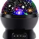 Night Light for Kids, Kids Night Light Nebula 360 Degree Rotation - 4 LED Bulbs 12 Light Color Star Projector Changing with USB Cable, Romantic Gifts for Men Women Children (Black)