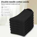 Womens Crew Socks Size 5-9 Cute Casual Athletic Crew Neutral Long Fall Cotton Socks for Women 6 Pack (Black)