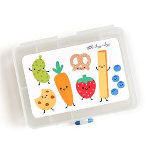 Itzy Ritzy Divided Snack Box  BPA-Free Travel Snack Container with 6 Compartments and Snap-Tight Lid  Convenient Food Storage for Car Rides, Daycare, and On-the-Go