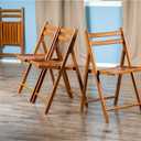 Winsome Robin Folding Chair Set of 4 in Teak, Convenient & Lightweight Portable Kitchen & Dining Chairs for Small Homes & Apartments, Indoor & Outdoor Foldable Seating