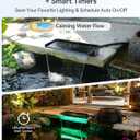 Pond Waterfall Kit with Colorful LED Lights & 1200GPH Pond Pump, APP & Remote Control, Auto Timer, Pond Waterfall Spillway with 9.8FT Corrugated Tube for Pool, Garden, Patio, Backyard-P46DC