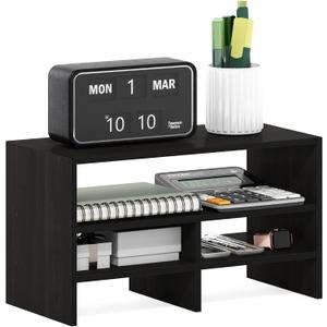 Furinno Hermite Desk Top Organizing Shelf Bookcase, Espresso, 16.4-Inch