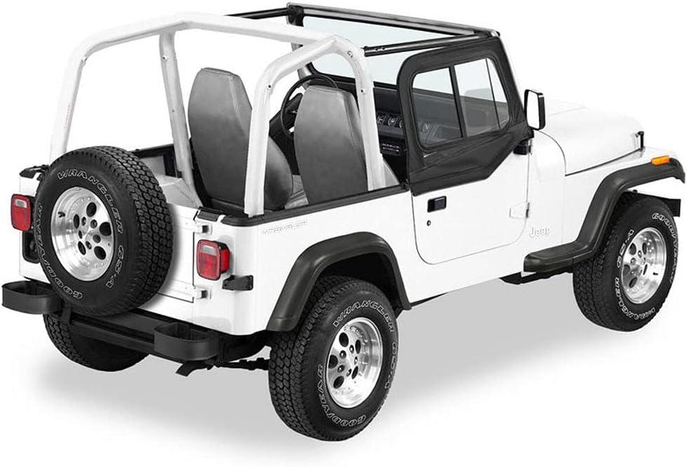 Bestop Upper Door Sliders - Jeep '97-06 Wrangler TJ (Black Diamond; Dual Sliding Window)